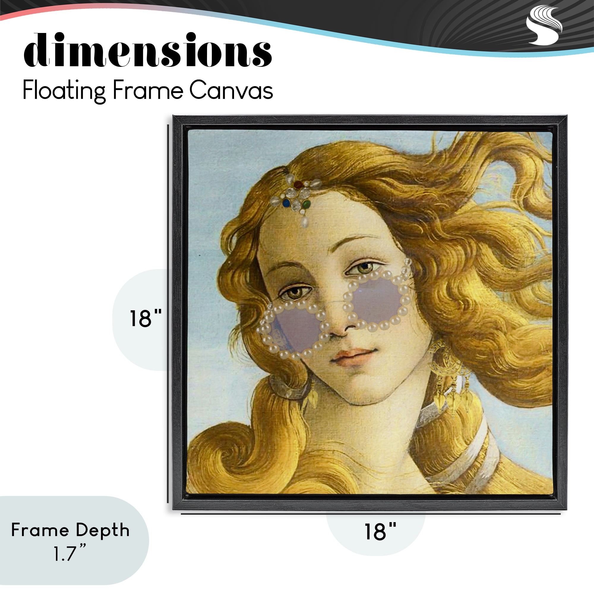Stupell Industries Modern Day Venus Shades Black Framed Floater Canvas Wall Art, design by Grotto Studios