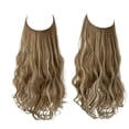 thumbnail image 5 of Xiao Hua Extensión de cabello con hilo de pescar invisible, fibra sintética rizada larga y ondulada, extensión de cabello estilo diadema ajustable, 18 pulgadas, 1 pieza, estilo E, 5 of 5