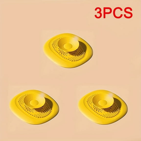 3-Piece Drain Set with Hair Catcher - Tub Stopper & Sink/Shower Strainers in Teal & Black, Clog Prevention for Bathroom, Kitchen, Bathtub | Easy-Clean Durable Drain Protector