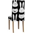 thumbnail image 2 of ABPHQTO Lindo conejo Emjo funda elástica para silla funda protectora de asiento para comedor Hotel boda fiesta conjunto de 1, 2 of 4