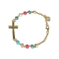 thumbnail image 4 of Bracelet with colorful stones beads and golden cross, 4 of 4