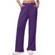 thumbnail image 1 of Pantalones de Pierna Ancha de Cintura Alta para Mujeres Pantalones de Cintura Elásticos de Cordón de Lino de Color Sólido, 4 Bolsillos Que Fluyen Pantalones de Verano, 1 of 7