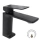 thumbnail image 1 of Grifo mezclador de lavabo G1/2 para agua fría y caliente, elegante grifo de baño negro para decoración del hogar, 1 of 4