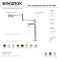 thumbnail image 4 of Kingston Brass KS4707RKZ Wendell Deck Mount Pot Filler Faucet with Knurled Handle, Brushed Brass, 4 of 4