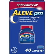 Aleve PM Soft Grip Arthritis Cap Pain Reliever/Nighttime Sleep-Aid Naproxen Sodium Caplets, 220 mg, 40 ct