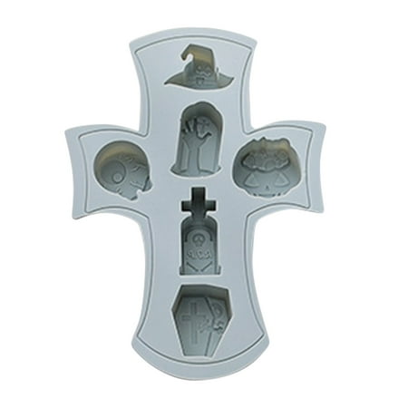 

Kitchen 2PC Halloween Cross Tombstone Molds Silicone Pumpkin Cake Molds Chocolate Molds Room Decor Halloween Decorations Party