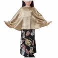 thumbnail image 2 of YWDJ Girl Party Dresses Long Dress Medium Big Girls Long Sleeve Round Neck Colorblock Top Skirt Set Khaki 4-5T, 2 of 6