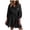 Black, variant on Womens Casual Linen Button Up Dress Collar Drawstring Waist Shirt Dress Long Sleeve Loose Fit Fall Blouse Tunic Dress