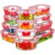 thumbnail image 1 of Recipientes de vidrio FineDine de 24 piezas con tapas de 720 ml, 1 of 7