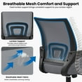 thumbnail image 5 of Yaheetech Mid-Back Mesh Office Chair with Rolling Wheels and Adjustable Height, Dark Gray, 5 of 6