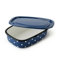 thumbnail image 3 of Novomoskovsjka Posuda Polka Dot Enamel Food Storage Container with Lid Enameled Steel Container Enamelware Tray Kitchen Food Container, Navy Blue, 3 of 6