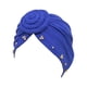 thumbnail image 5 of Minnieouse Nudo turbante musulmán interior Hijab étnico gorro Color sólido Headwrap plisado ajustable gorros boda azul real azul real 2piezas, 5 of 6