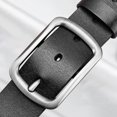 thumbnail image 1 of Nuevo cinturón de cuero de vaca para hombre, hebilla de Pin de aleación de Metal a la moda, pantalones vaqueros de marca de lujo para adultos, cintura informal de negocios, marca de correa para hombre Tan Jianjun unisex, 1 of 2