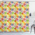 thumbnail image 1 of Modern Art Shower Curtain, Pastel Rough Scribble Look Overlapping Circles Grungy Irregular Composition, Fabric Bathroom Set with Hooks, 69W X 70L Inches, Multicolor, by Ambesonne, 1 of 3