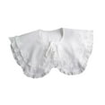 thumbnail image 3 of Rongfmy Women Double Ruffle Fake Collar Detachable False Collar for Sweater Sweaters White, 3 of 9