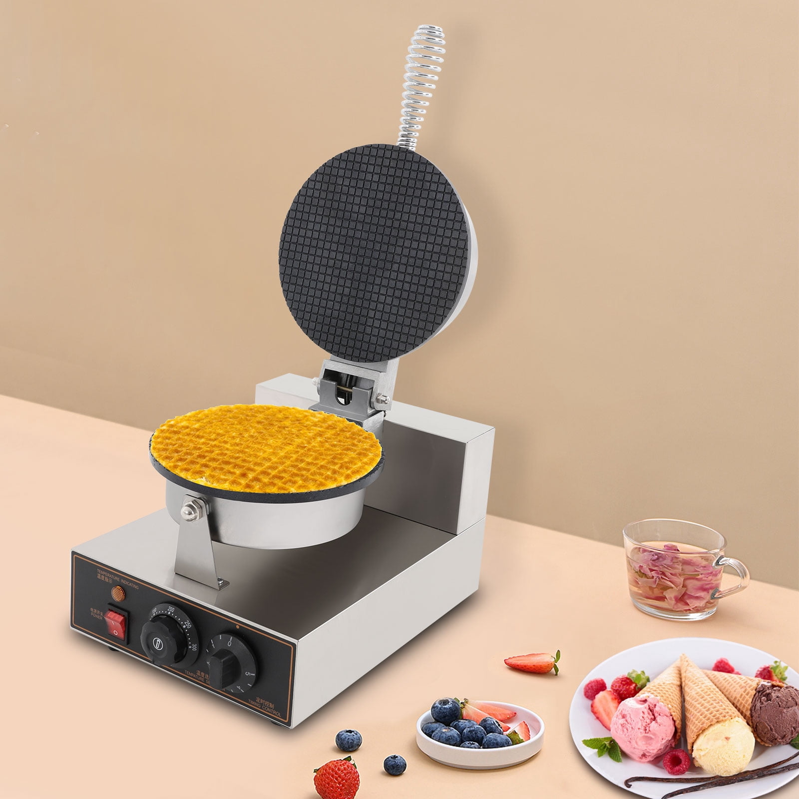TFCFL  ZU-1 Commercial Ice Cream Cone Machine Waffle Cone Maker Electric Egg Roll Mold Ice Cream Cone Maker for Home Restaurant 1200W