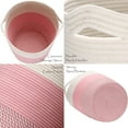thumbnail image 2 of Sea Team Large Size Cotton Rope Woven Storage Basket Laundry Hamper with Handles, 14 x 20 inches, White & Mottled Pink, 2 of 5