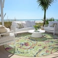 thumbnail image 6 of Addison Rugs Chantille Indoor/Outdoor Transitional Paisley Aloe Washable Round Rug, 8' x 8', 6 of 6
