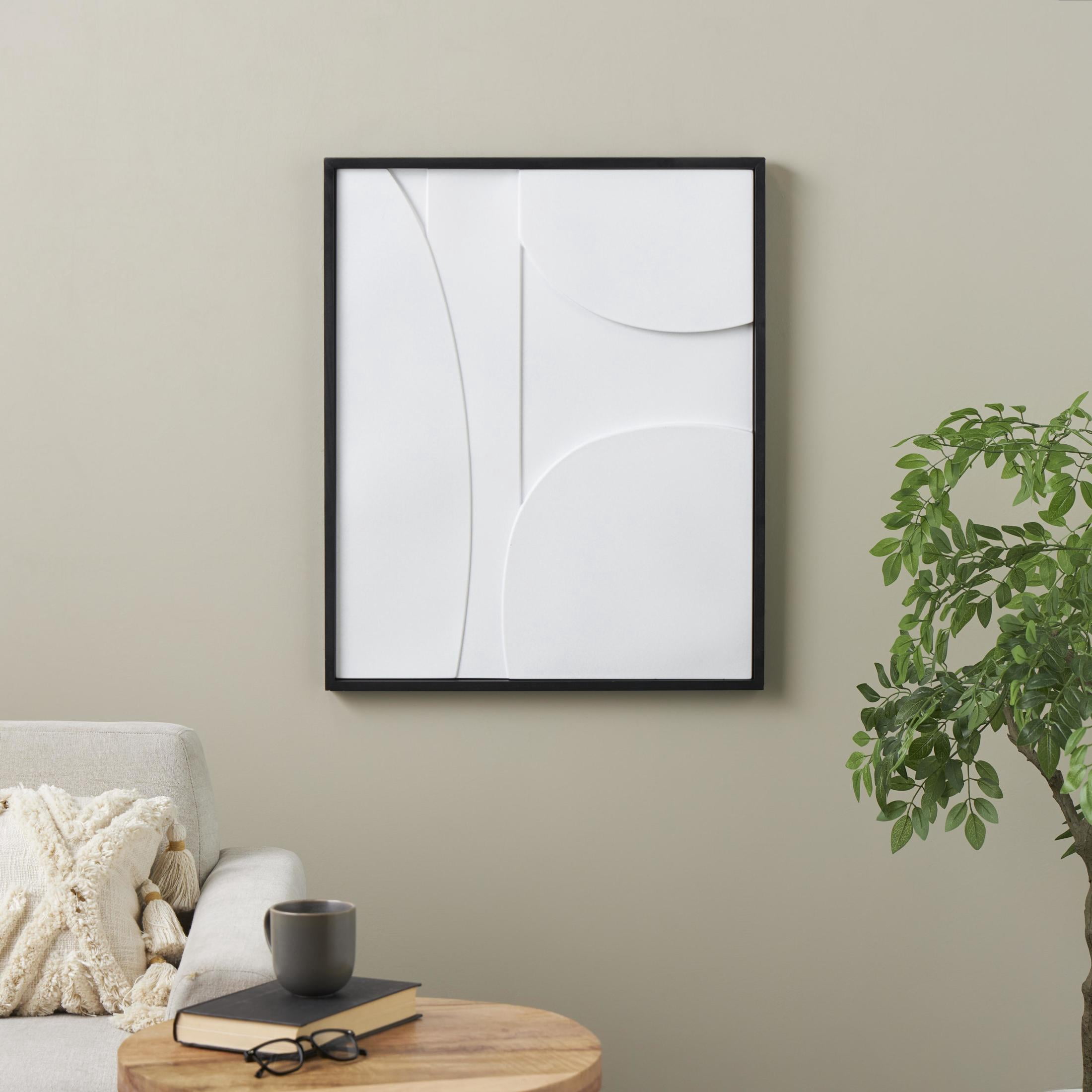 26" x 31" Geometric Framed Wall Art with Black Wooden Frame, by DecMode