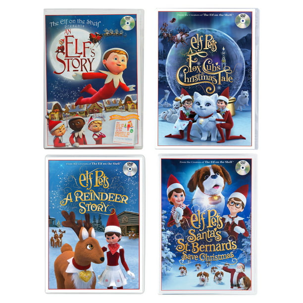 The Elf on the Shelf Animated DVD Movie Complete Pack: Santa's Reindeer  Rescue, Santa's St. Bernards Save Christmas, A Fox Cub's Tale, and An Elf's  Story 