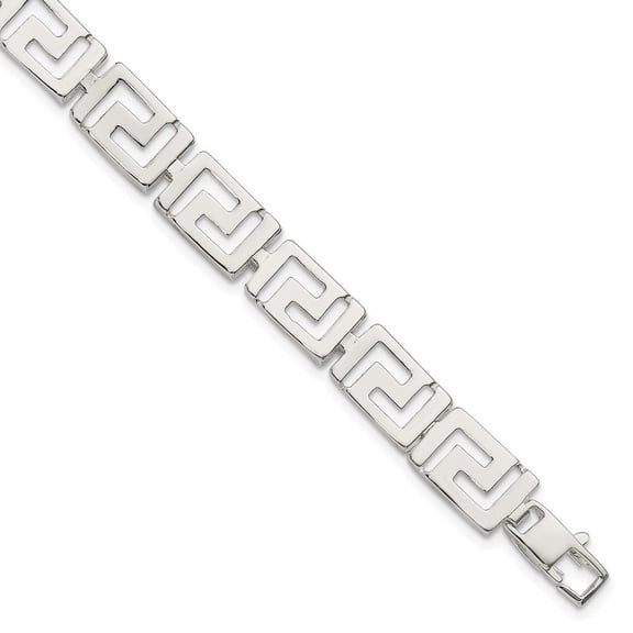 Diamond2Deal 925 Sterling Silver Greek Key Bracelet for Men 7.5"