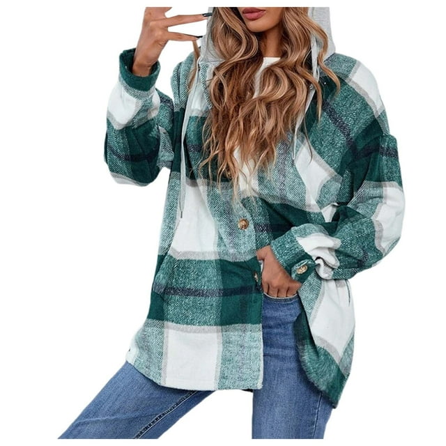 Veste Coupe-Vent Femme, Mode Automne Hiver Surdimensionnée à Carreaux