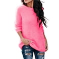 thumbnail image 5 of Suéter elegante de otoño para mujer, suéter cálido de color sólido, cuello redondo, manga larga, suéter de punto, blusa de talla grande, ropa hipster para mujer, 5 of 5