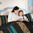 thumbnail image 4 of Erosebridal Vintage Cheetah Print Full Size Comforter Sets,Classic Leopard Bedding Comforter Set,Black Reversible,3-Piece,1 Comforter and 2 Pillowcases, 4 of 7