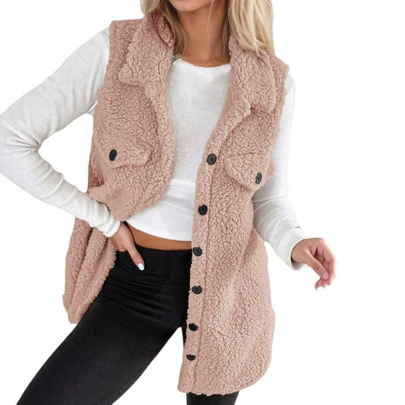 Solid Loose Fit Elegant Lapel Button Front Vest Cardigan for Women Women Casual Dress Sweater Long Sleeve Hoodie Womens Long Hooded Sweatshirt