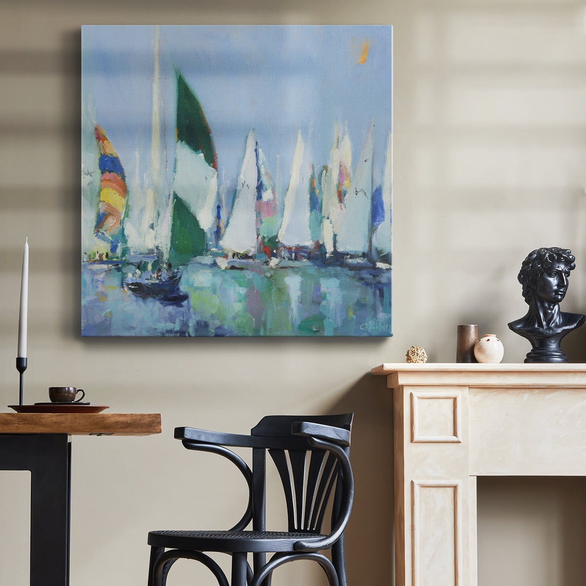 Wexford Home Parking Lot-Premium Gallery Wrapped Canvas, 16" x 16" - Ready to Hang