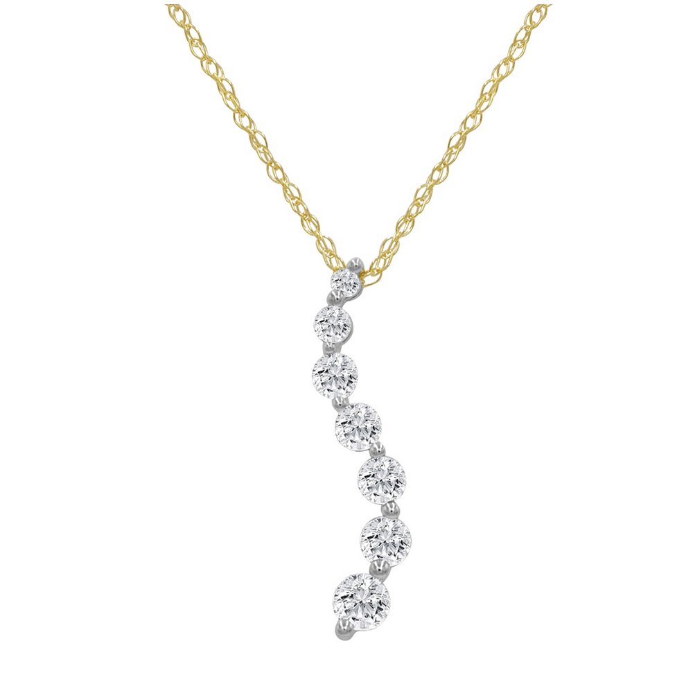 Amanda Rose AGS Certified 1/2ct TW Journey Diamond PendantNecklace