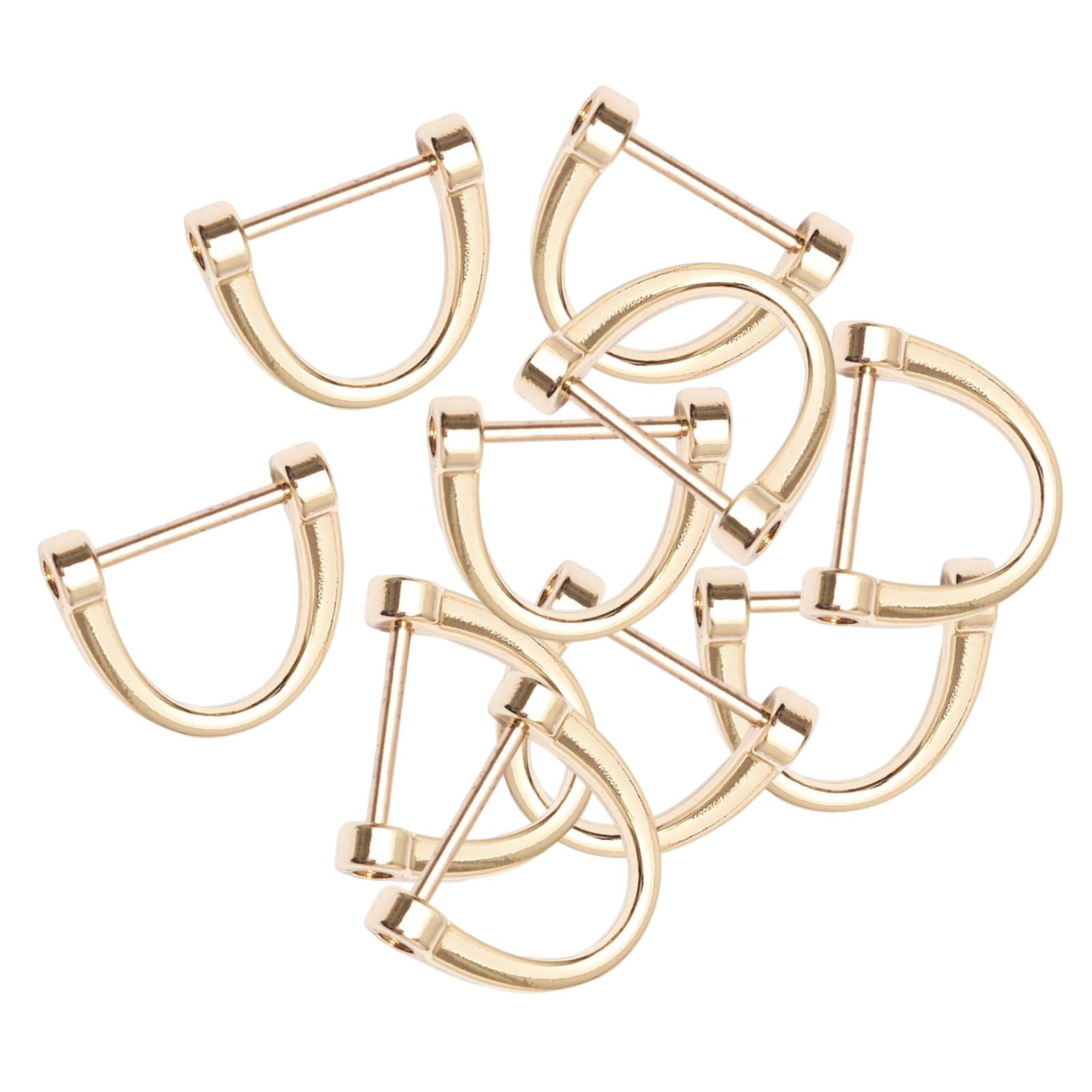 Milageto 3x10 Pieces D Rings Keychain Buckles for DIY Backpacks Replacement Golden 4 Pcs
