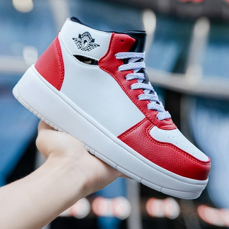 

Men‘s Trendy Faux Leather Platform Sneakers Casual Skate Shoes