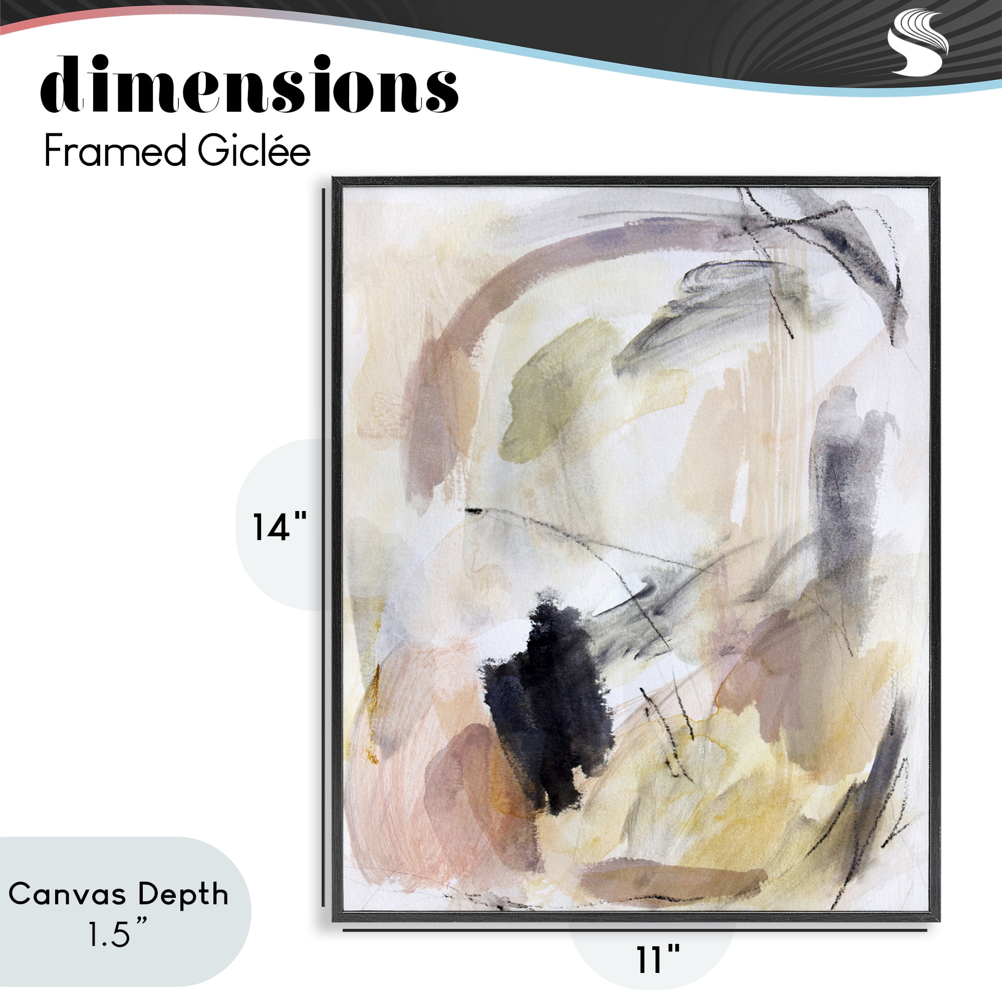 Stupell Industries Chaotic Sketches Paint Strokes Black Framed Giclee Art, design by Hope Bainbridge