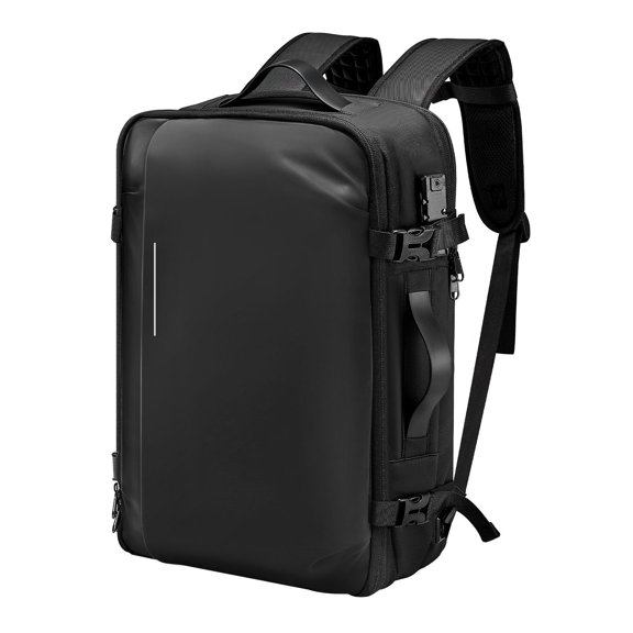 Expandable Vacuum Travel Backpack with Pump,65L TSA-Approved Carry-On Luggage,Water-Resistant Compression Suitcase for Business Trips,Black