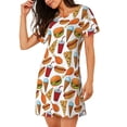 thumbnail image 2 of Gaeub Hot Dog Burger Print Women's Short-Sleeved Nightdress,Loose Comfy Pajama Sleepwear,Summer Night-dresses for Women, 2 of 6