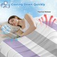 thumbnail image 3 of Purple Grey Stripe Cooling Blanket,Lightweight Breathable Summer Throw Blanket with Double Sided Cold Effect,Modern Farmhouse Vertical Striped Picnic Blankets Bed Sheet for Hot Sleepers 40"x60", 3 of 8