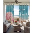 thumbnail image 2 of Life Is Better At The Beach Blackout Curtains for Bedroom Living Room, Summer Ocean Umbrella Slippers Starfish 90 In Long Thermal Insulated Room Darkening Drapes Grommet Window Treatments, 52 x 90 In, 2 of 9