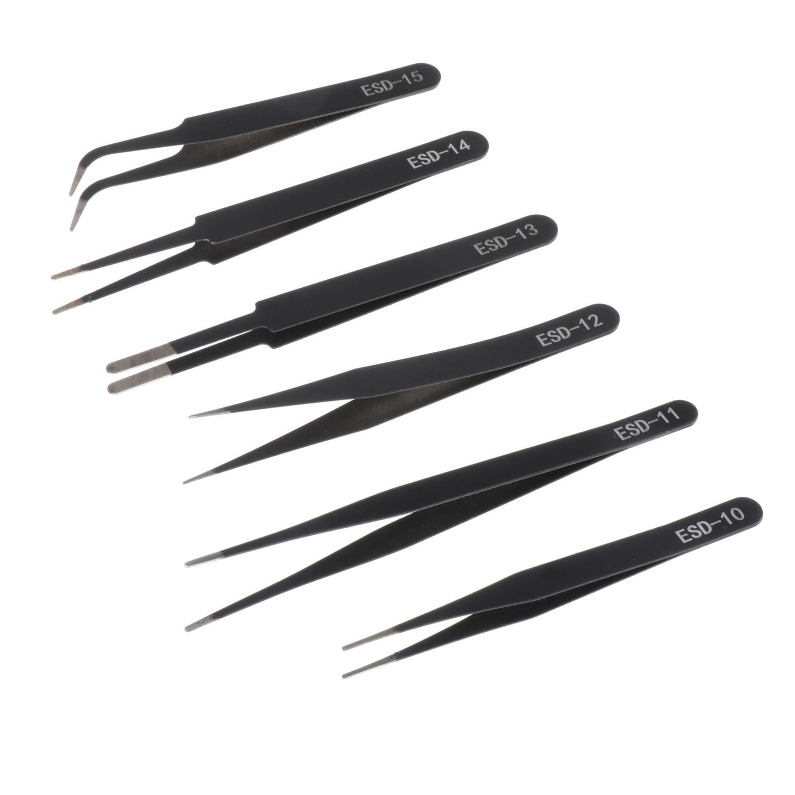 TOOYFUL 5x6Pcs Precision Tweezers Set Nail Decor Tweezers Precision Tweezers Set Blunt