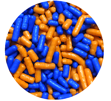 Sprinkle Deco® Orange and Blue Cake Pop Cookie Cupcake Cakes Semi-Sweet Edible Confetti Decorations Sprinkles Desert Jimmies Toppers