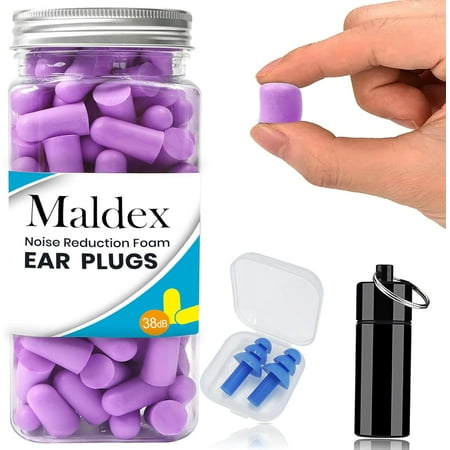 

Ultra Soft Foam Earplugs 38Db Snr Noise Cancelling Ear Plugs For Sleeping Traveling Snoring Shooting Work Loud Sound Reduction 60 Pairs Value Pack Purple