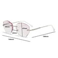 thumbnail image 3 of 2 Pairs of Butterfly Diamond Silver Reading Glasses Gradient Pink Frameless Ultra-light Blue Light Blocking Readers for women, 3 of 6