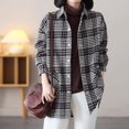 thumbnail image 2 of Cute Cardigans Women Plaid Fleece Lined Thickened Color Casual Long Sleeve Button Up Shirt Jacket Cozy Comfort Fit Light Weight Cardigan, 2 of 5