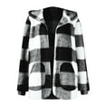 thumbnail image 4 of VBVC No Boundarie Women's and Women's Plus Plaid Cardigan,Hooded Long Sweaters For Women,Ladies Open-Front Coats with Pockets,Black,Size XL, 4 of 5
