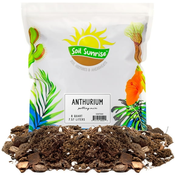 Anthurium Plant Potting Soil Mix (8 Quarts), Indoor Houseplant Custom Blend for Flowering Anthuriums