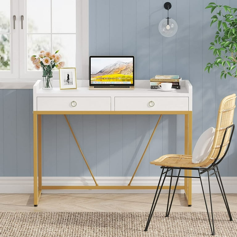 Walmart white and gold desk online