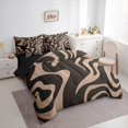 thumbnail image 2 of Homewish Retro Wavy Swirl 7-Piece Twin Bedding,Aesthetic Geometric Bedding Comforter Set,Brown,Black Reversible, 2 of 8