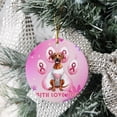 thumbnail image 3 of Faith Love Hope Rhodesian Ridgeback Breast Cancer Awareness Survivor Ceramic Round Ornament Ridgebacks Dog Lover Gifts Home Tree Decor - 02017, 3 of 5