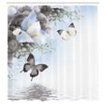 thumbnail image 3 of Ambesonne Floral Shower Curtain, Wild Flowers and Butterflies, 69"Wx75"L, Taupe Grey, 3 of 5