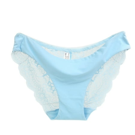 Women s Sexy Underwear Women Lace Panties Seamless Cotton Panty Hollow Briefs Underwear Blue/S  Women s Intimates S